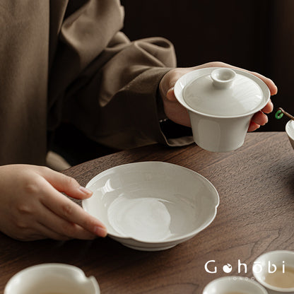 Gohobi Plant Ash Ceramic Pot Base – Multi-Purpose Gongfu Tea Dry Brewing Plate