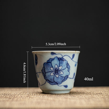 Gohobi Blue and White Twining Lotus Fu Gui Cup