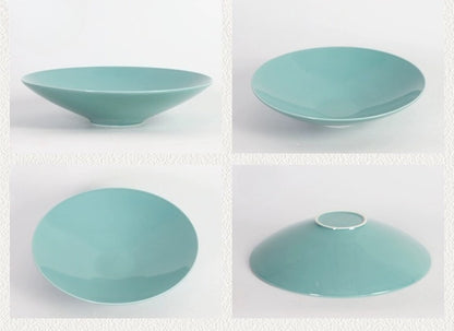 Gohobi Ikebana Ceramic Flower Bowl – Minimalist Flower Arrangement Water Plate
