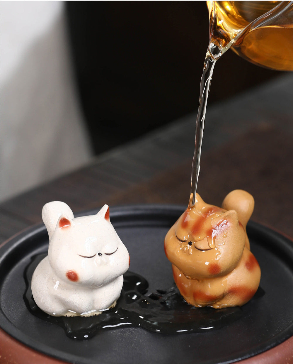Gohobi Lucky Cat Ornament Yixing Clay Tea Pet