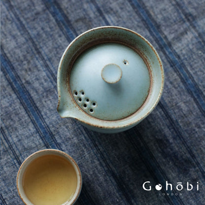 Gohobi Jingdezhen Ceramic Travel Gongfu Tea Set – One Pot Two Cups Portable Teapot Teacup Set