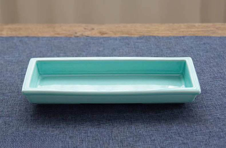 Gohobi Rectangular Ikebana Ceramic Vase – Japanese Style Flower Arrangement Vessel