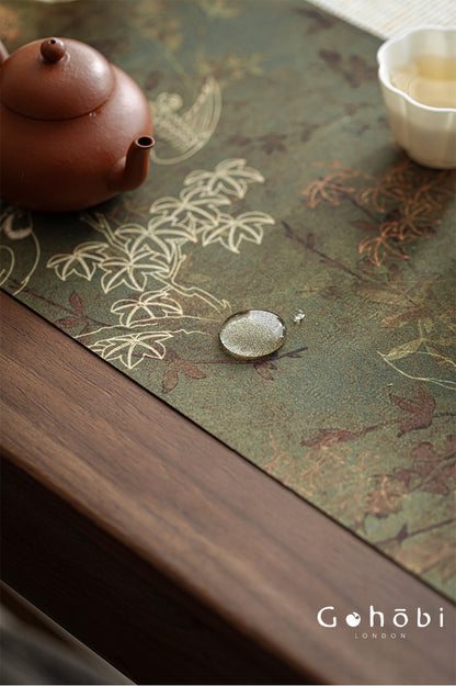 Gohobi Xiangyun Silk Tea Table Runner – Double-Sided Tea Mat Dry Brew Cloth