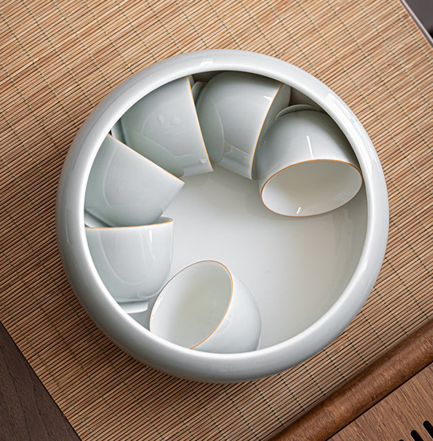 Glace cendre suie glaçure thé lavage, grande tasse de lavage de thé en céramique lavage thé résidu seau bassin d'eau stylo lavage réservoir Kung Fu thé ensemble accessoires