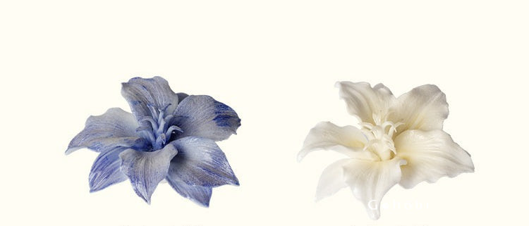 Gohobi Handmade Floral Incense Holder 003 - Blue and White Lilly