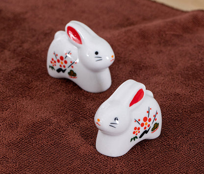 Gohobi Handmade Ceramic White Rabbit Ornament