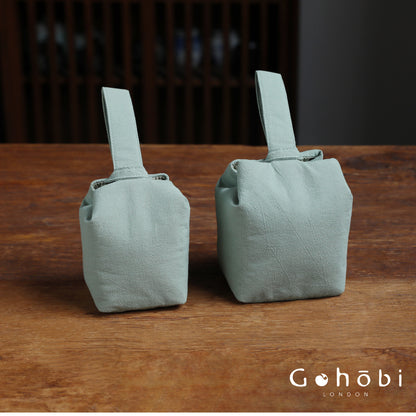 Gohobi Classic Travel Teaware Bag – Plain Cotton Tea Set Storage & Outdoor Carry Case