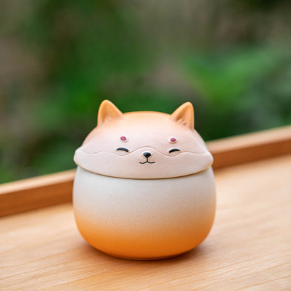 Gohobi Shiba Inu Dog Mini Portable Travel Tea Jar Stroage