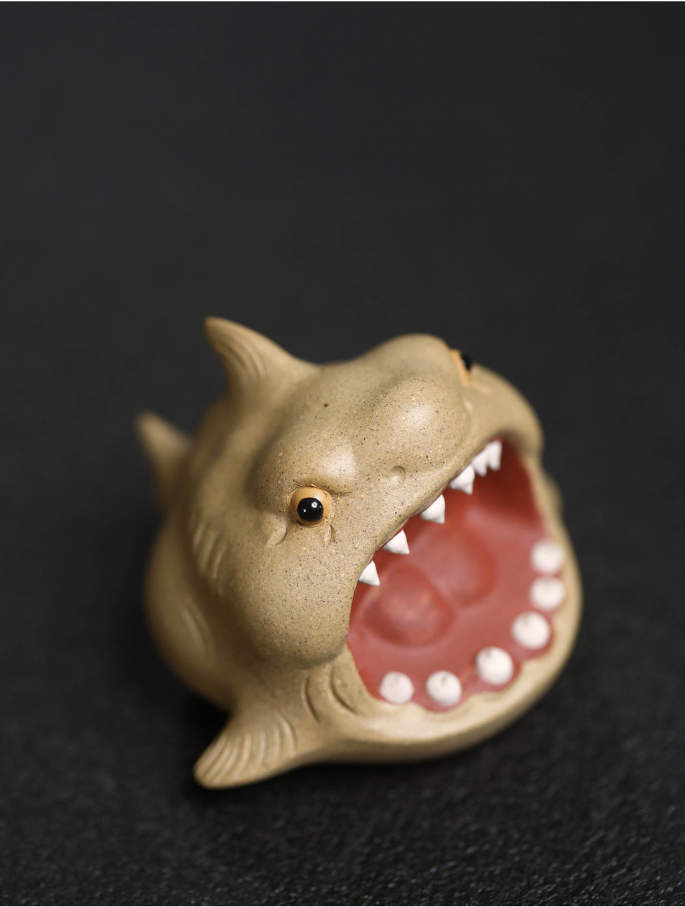 Gohobi Handmade Ceramic YiXing Clay Shark Fish Ornament Tea pet