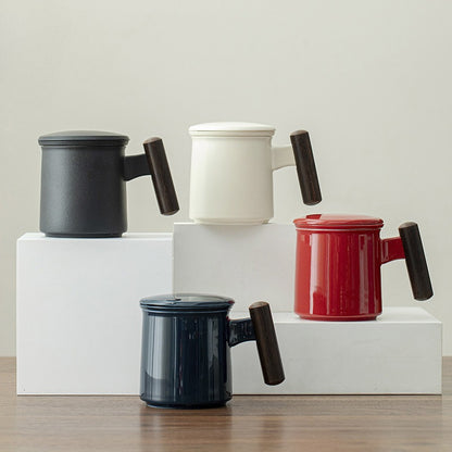Gohobi Ceramic Office Mug with Infuser and Lid