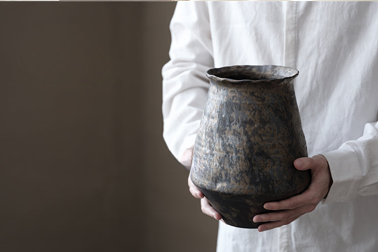 Gohobi Japanese-style wabi sabi handmade large vase 003