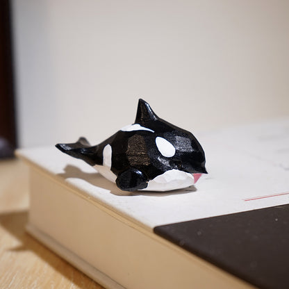 Gohobi Handcrafted Wooden Orca Ornament