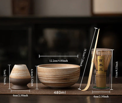 Gohobi Classic Ceramic Bowl Matcha Set