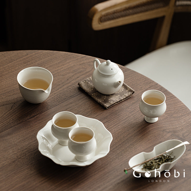 Gohobi Wood Ash Glaze Ceramic Teapot – Handmade Vessel Shape Gongfu Tea Pot with Ball Filter
