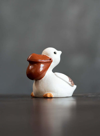 Gohobi Handmade Ceramic YiXing Clay Pelican Ornament Tea pet