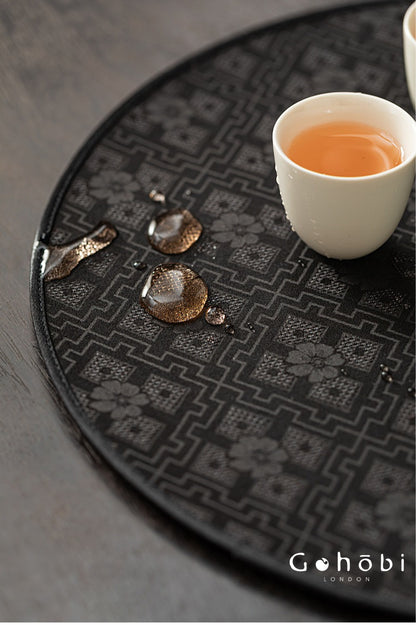 Gohobi Xiangyun Silk Tea Pad – Round Waterproof Tea Pot Placemat for Gongfu Tea Set