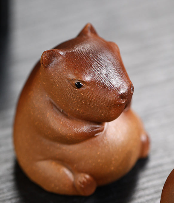 Gohobi Handmade Ceramic YiXing Clay Capybara Ornament Tea pet