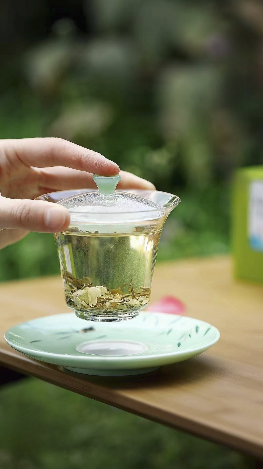 Gohobi Handmade Green Glass Tea Gaiwan