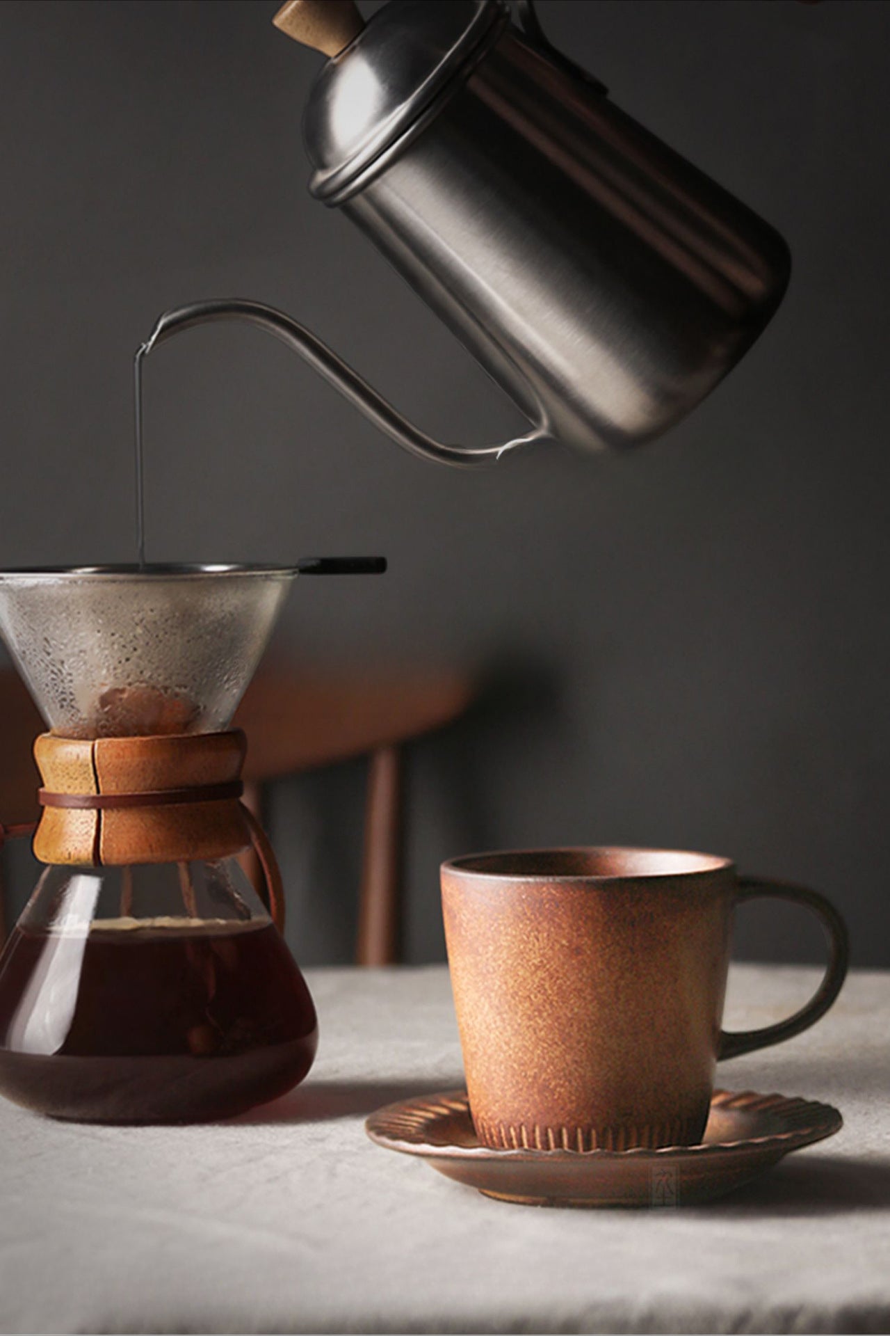 Gohobi Japanese Handmade Coffee Cup with Saucer 004