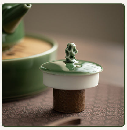 Gohobi Handmade Green Teapot