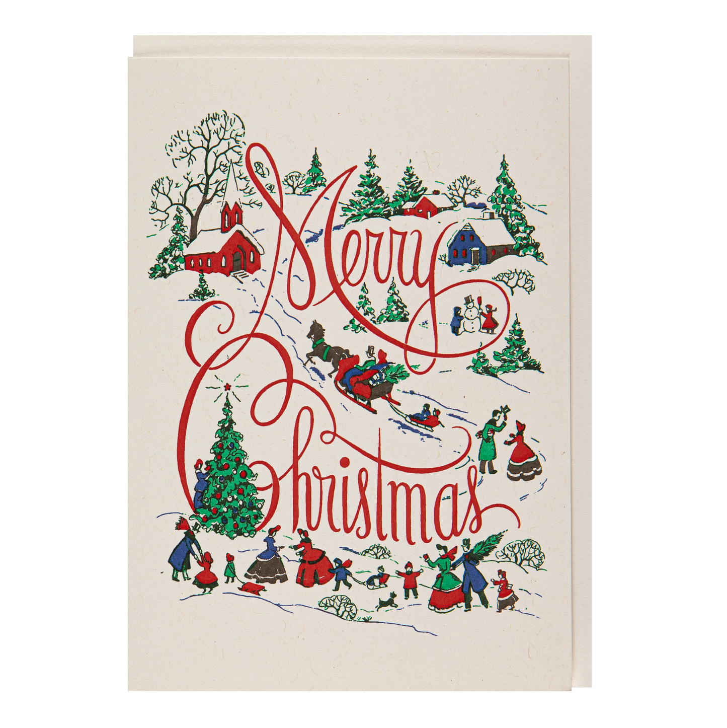 Merry Christmas Village | Medium Card | Greeting Card [Made in the UK]