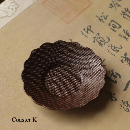 Gohobi Handmade Bamboo Cup Coasters Placemats – Rattan Tea Coaster Heat Insulation Pad