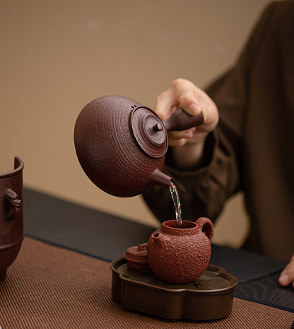 Gohobi Traditional Teapot and Stove Set 003 Old Rock Mud
