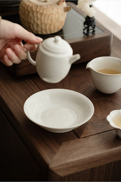 Gohobi Plant Ash Ceramic Multi-Purpose Tea Disc – Gongfu Dry Brewing and Refreshment Plate