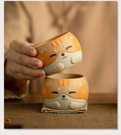 Gohobi Hand-painted Cat Master Tea Cup Coffee Mug