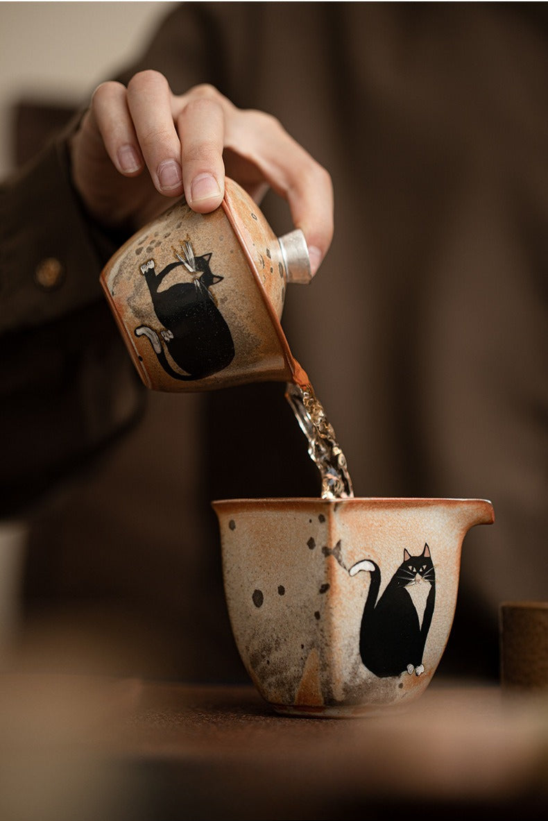 Gohobi Chi Wildcat Ceramic Travel Tea Set