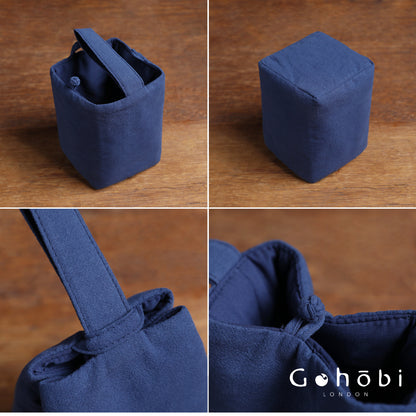 Gohobi Classic Travel Teaware Bag – Plain Cotton Tea Set Storage & Outdoor Carry Case