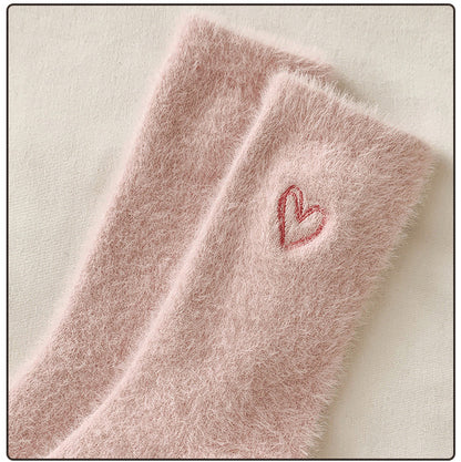 Gohobi Pink Heart Velvet Socks