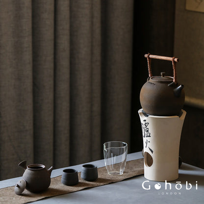 Gohobi Jingdezhen Firewood-Fired Teapot – Raw Ore Old Rock Mud Collector Kettle (1000ml)