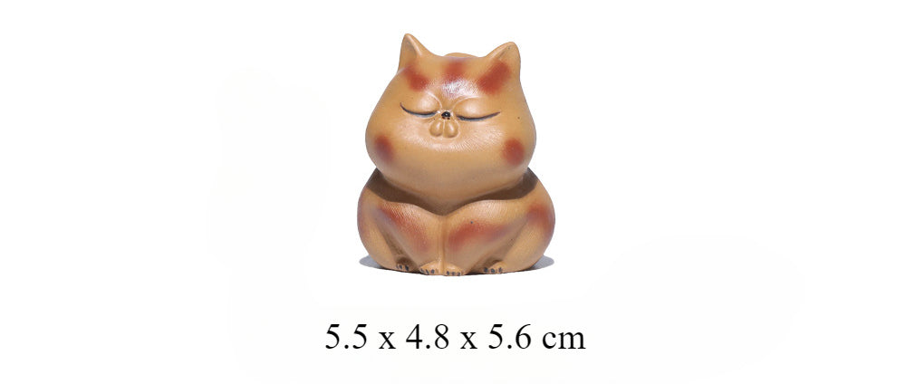 Gohobi Lucky Cat Ornament Yixing Clay Tea Pet