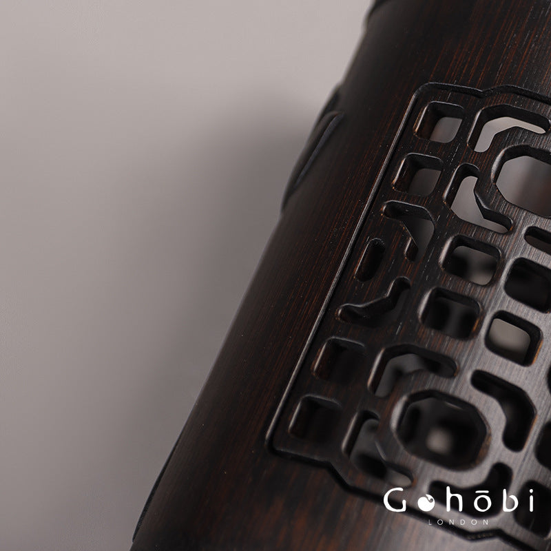 Gohobi Bamboo Woven Tea Cup Holder Basket – Zen Style Tea Set Storage Tube & Chopstick Basket