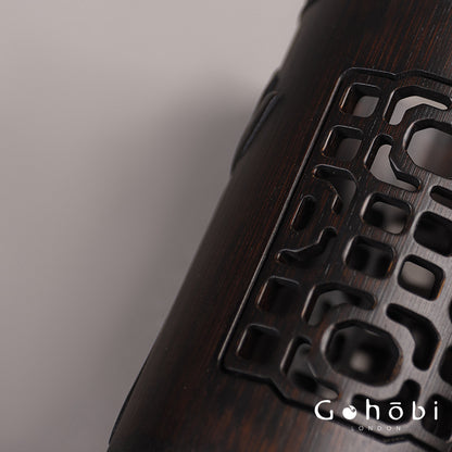 Gohobi Bamboo Woven Tea Cup Holder Basket – Zen Style Tea Set Storage Tube & Chopstick Basket