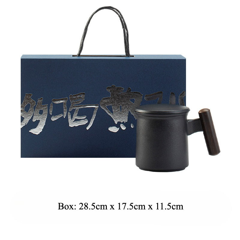 Gohobi Ceramic Office Mug with Infuser and Lid