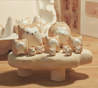 Gohobi x Little Diary Handmade Ceramic Akita Shiba Inu Dog