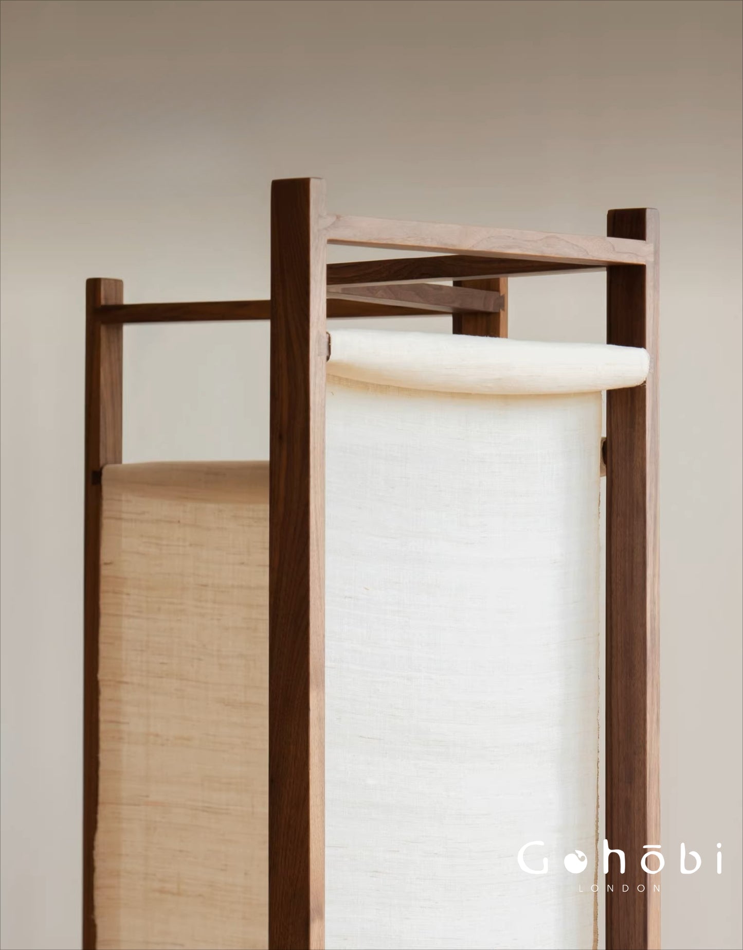 Gohobi Solid Wood Screen Coat Rack – Red Oak or Black Walnut Folding Hanger with Three or Four Panel Options | FSC Certified Furniture