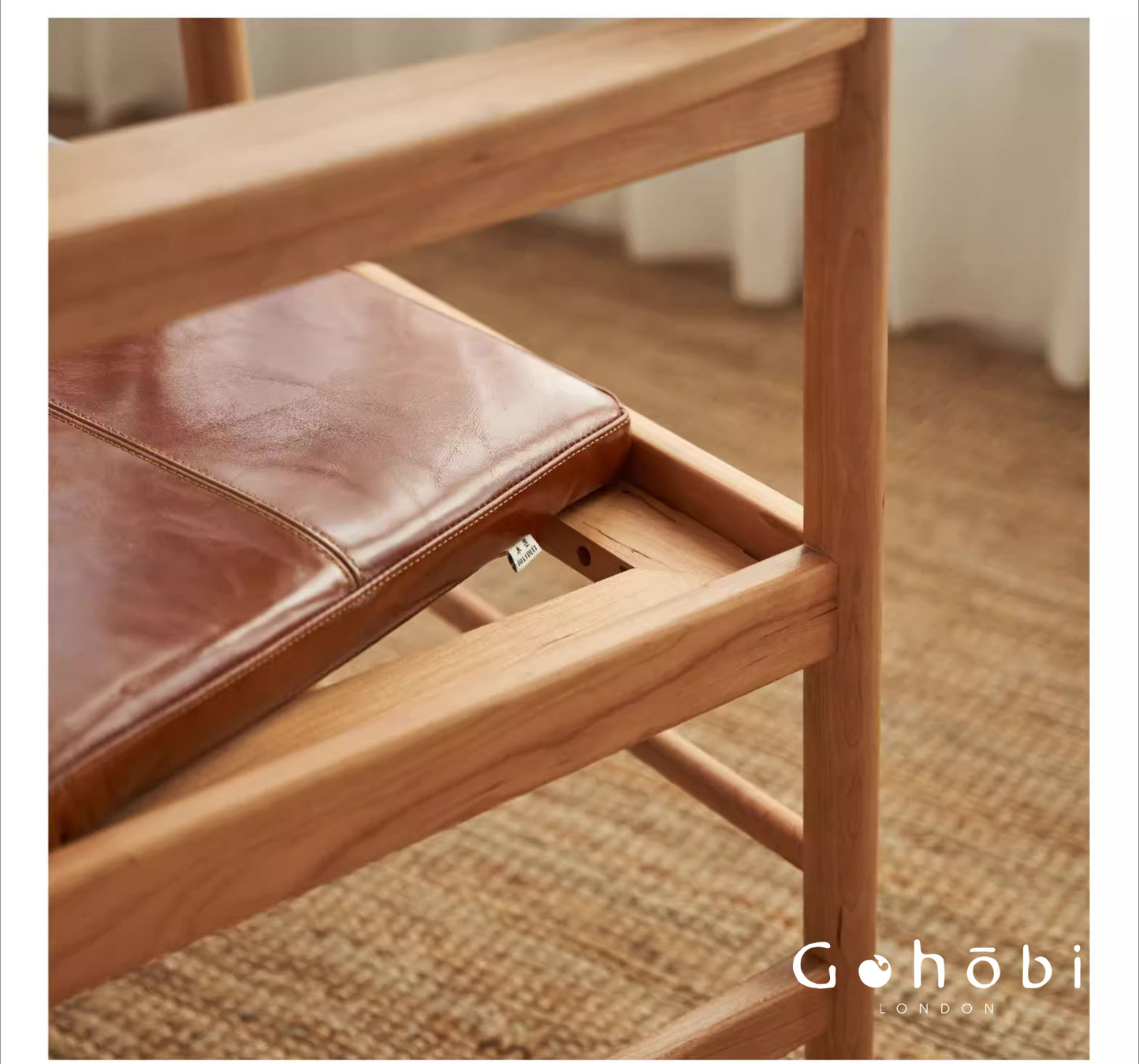 Gohobi Handmade Solid Wood Curved Armchair – Study Chair Office Seat Leisure Home Bedroom Chair | FSC Certified Furniture