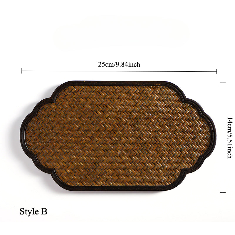 Gohobi Bamboo Mat Surface Tea Tray