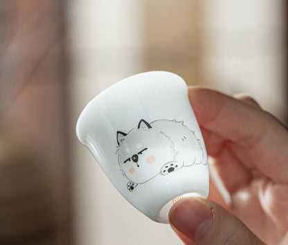 Gohobi White Jade Clay Chinese Zodiac Gongfu Tea Cup – Personal Ceramic Master Cup for Home Use and Gift