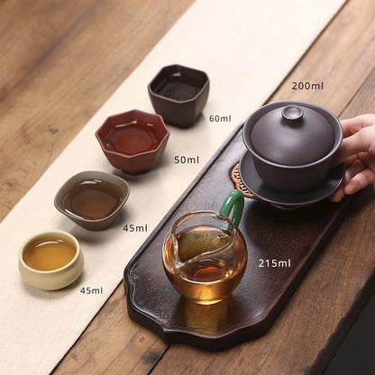 Gohobi Yixing Clay Handmade Purple Sand Gaiwan Tea Set