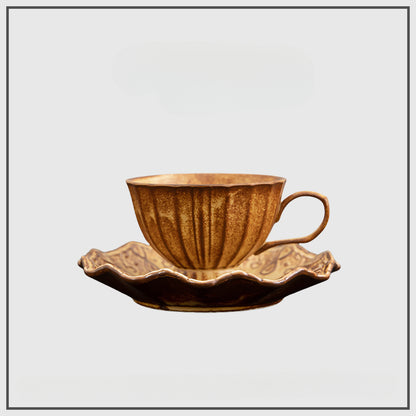 Gohobi Japanese Handmade Coffee Cup with Saucer 009
