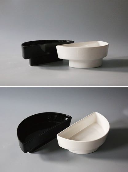 Gohobi Double-Layer Ikebana Ceramic Vase – Japanese Style Zen Flower Arrangement Vessel
