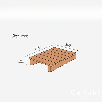 Gohobi Handmade Solid Wood Tatami Floor Platform – Japanese Style Red Oak & Black Walnut Bay Window Seating | FSC Certified Furniture
