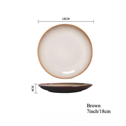 Gohobi Kiln-Change Ceramic Flat Dining Plate