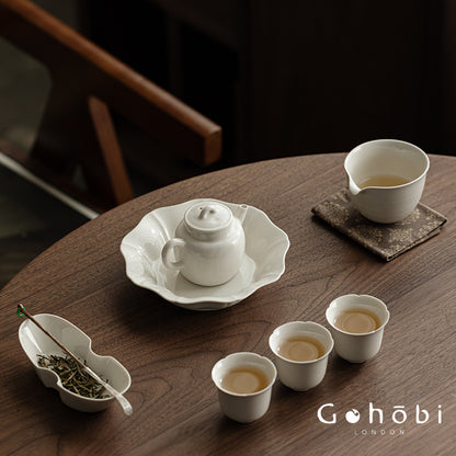 Gohobi Wood Ash Glaze Vessel Teapot – Handmade Ceramic Gongfu Tea Pot with Ball Filter