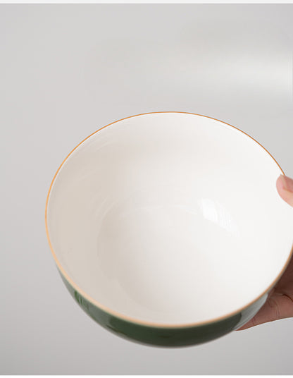 Gohobi Japanese Style Ice Grey and Green Bowl