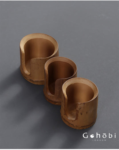 Gohobi Bamboo Woven Tea Cup Holder Basket – Zen Style Tea Set Storage Tube & Chopstick Basket